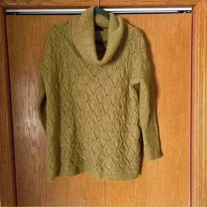 Elsamanda Italian Mohair blend pointelle cowl neck sweater M